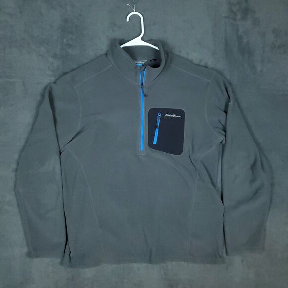 Eddie Bauer First Ascent Pullover Sweater Mens XL Gray Polartec Fleece 1/2 Zip - Picture 1 of 15